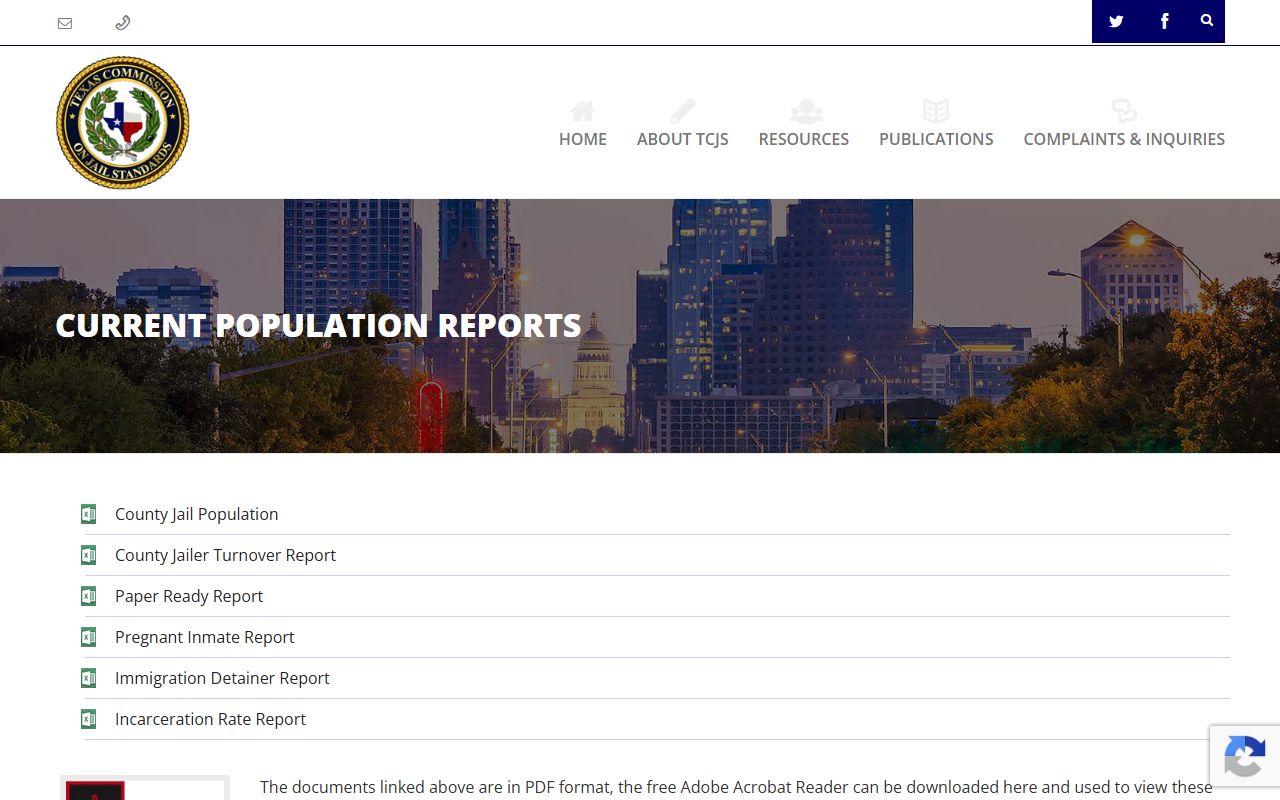 Williamson County inmate population TCJS population reports